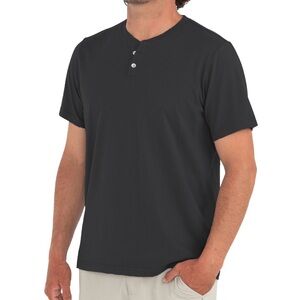 Free Fly Apparel Bamboo Heritage Short Sleeve Henley Black Medium